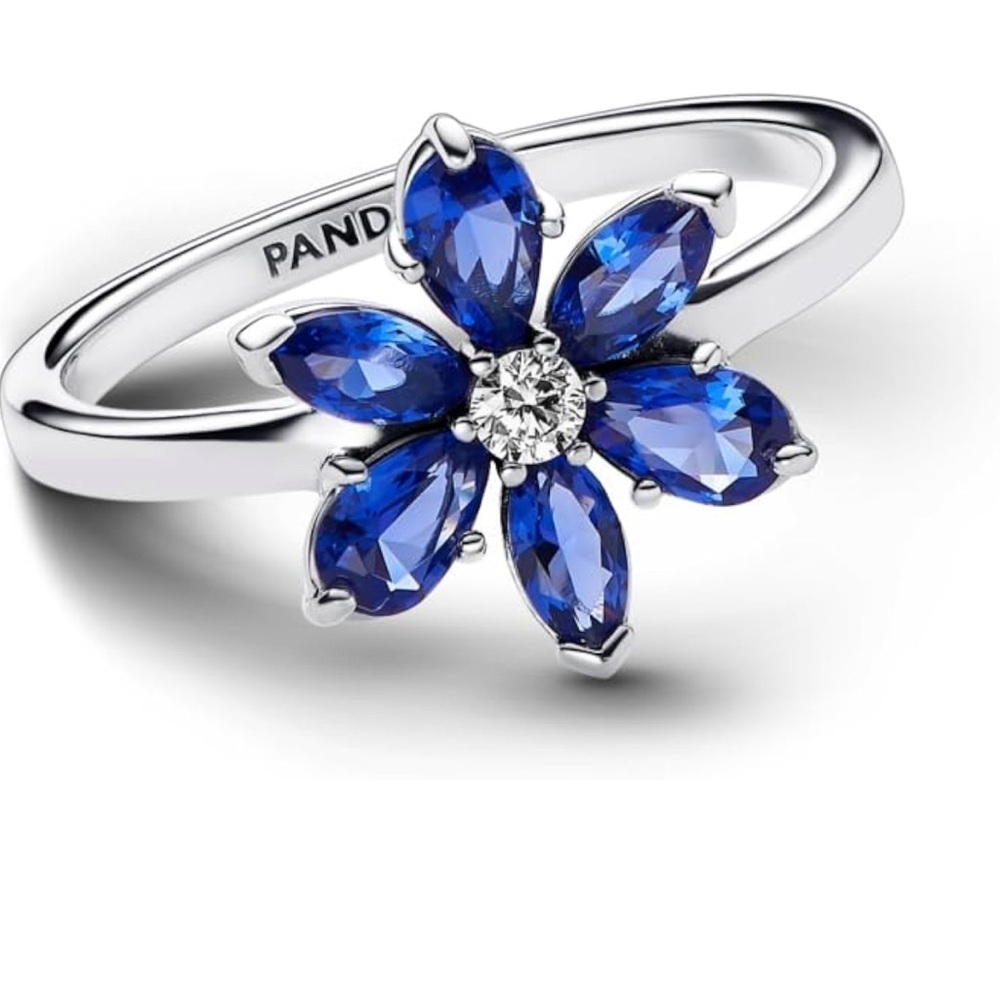 Pandora ring 52/6 size Herbarium Blue Flower Ring